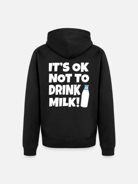 milk - Unisex Premium Organic Zip Hoodie - black
