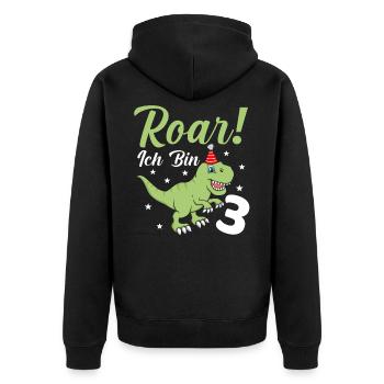 3. Geburtstag - Unisex Premium Bio Zip Hoodie - Schwarz - Hinten - Nico (187cm)