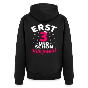 3. Geburtstag - Unisex Premium Bio Zip Hoodie - Schwarz - Hinten - Nico (187cm)