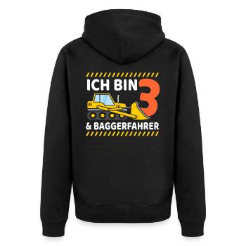3. Geburtstag - Unisex Premium Bio Zip Hoodie - Schwarz - Hinten - Nico (187cm)