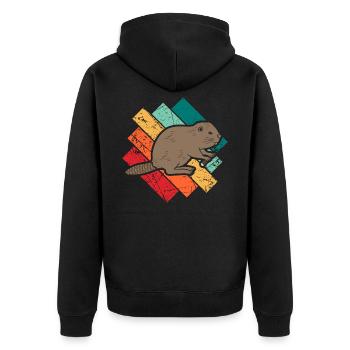 Biber - Unisex Premium Bio Zip Hoodie - Schwarz - Hinten - Nico (187cm)