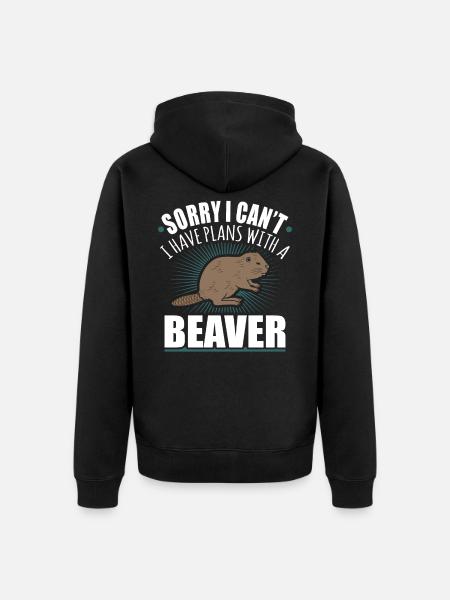 beaver - Unisex Premium Organic Zip Hoodie - black