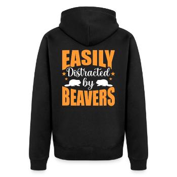 Biber - Unisex Premium Bio Zip Hoodie - Schwarz - Hinten - Nico (187cm)