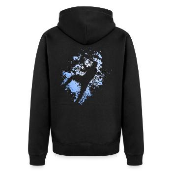 Handball Sprungwurf Handballspieler Kreisläufer - Unisex Premium Bio Zip Hoodie - Schwarz - Hinten - Nico (187cm)