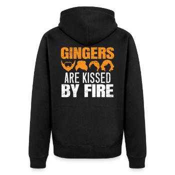 Redhead Kissed by Fire Red Hair - Unisex Premium Organic Zip Hoodie - black - Back - Nico (187cm)
