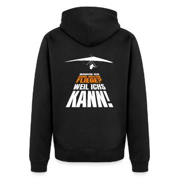 Deltasegler Spruch Drachenflieger Hängegleiter - Unisex Premium Bio Zip Hoodie - Schwarz - Hinten - Nico (187cm)