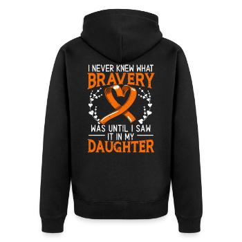 Je n’ai jamais su Ce que le courage Est leucémie Cancer - Veste à capuche bio Premium Unisexe - noir - Dos - Nico (187cm)