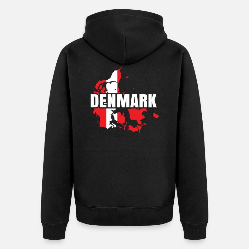 Dänemark - Unisex Premium Bio Zip Hoodie - Schwarz