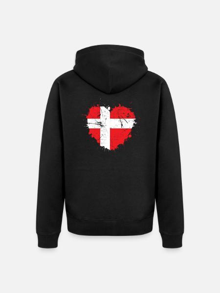Denmark - Unisex Premium Organic Zip Hoodie - black