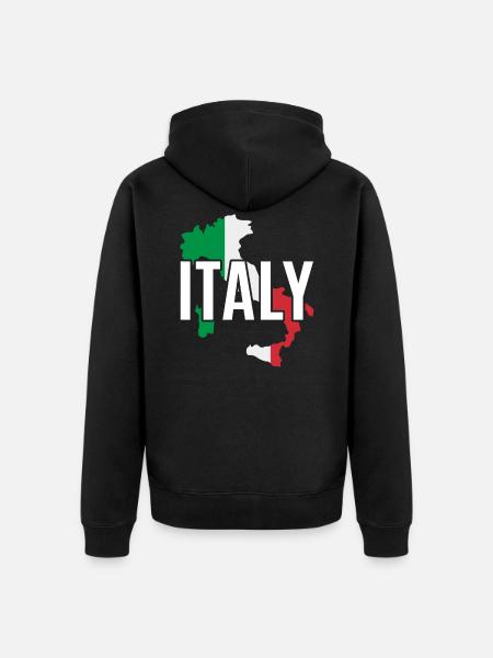 Italy - Unisex Premium Organic Zip Hoodie - black