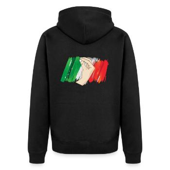 Italie Salutation Italienne Italien - Veste à capuche bio Premium Unisexe - noir - Dos - Nico (187cm)