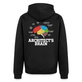 Architektengehirn Humor Architektur Architekt - Unisex Premium Bio Zip Hoodie - Schwarz - Hinten - Nico (187cm)