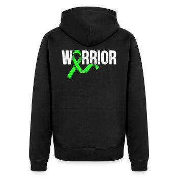 Lymph gland cancer Warrior Non-Hodgkin's lymphoma - Unisex Premium Organic Zip Hoodie - black - Back - Nico (187cm)