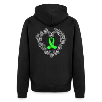 Lymph gland cancer Non-Hodgkin's lymphoma supporter - Unisex Premium Organic Zip Hoodie - black - Back - Nico (187cm)