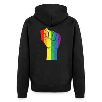 Lgbt - Veste à capuche bio Premium Unisexe - noir - Dos - Nico (187cm)