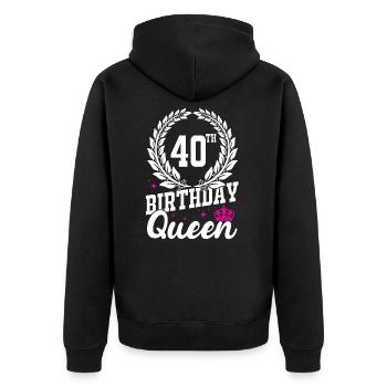40. Geburtstag - Unisex Premium Bio Zip Hoodie - Schwarz - Hinten - Nico (187cm)