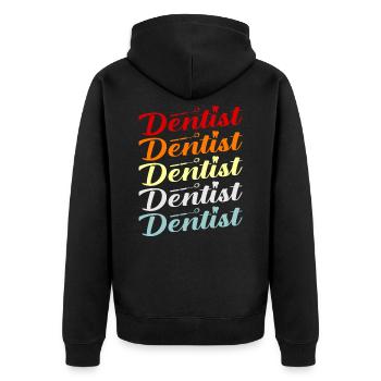 dentist - Unisex Premium Organic Zip Hoodie - black - Back - Nico (187cm)
