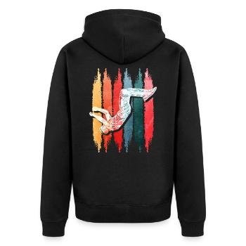 Parkour Running Gift - Unisex Premium Organic Zip Hoodie - black - Back - Nico (187cm)