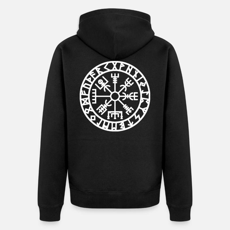Viking Rune Vegvisir Le Runenkompass - Veste à capuche bio Premium Unisexe - noir
