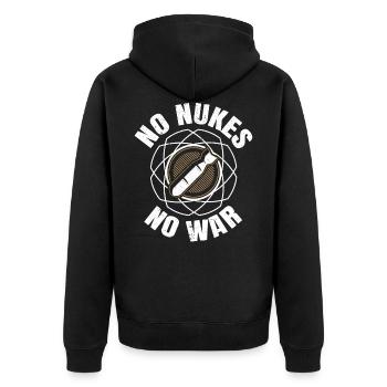 Pas d’armes nucléaires Pas de guerre Journée mondiale de la paix - Veste à capuche bio Premium Unisexe - noir - Dos - Nico (187cm)
