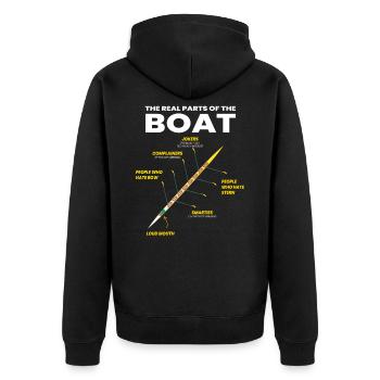 The Real Parts Of The Boat Rameur - Veste à capuche bio Premium Unisexe - noir - Dos - Nico (187cm)