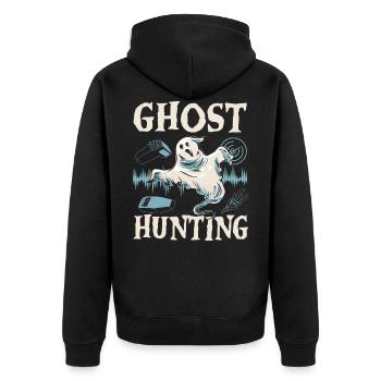 Ghost Hunt Halloween Ghost Ghost Ghost - Unisex Premium Organic Zip Hoodie - black - Back - Nico (187cm)