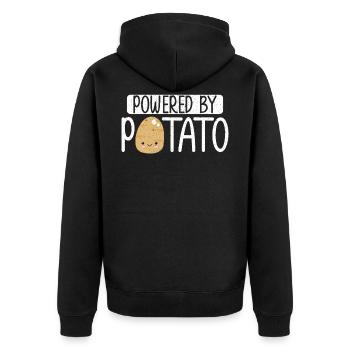 Powered By Potato Kartoffel - Unisex Premium Organic Zip Hoodie - black - Back - Nico (187cm)