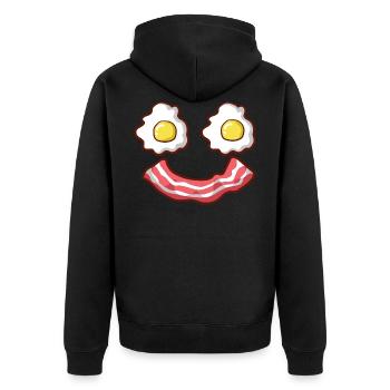 Breakfast Eggs Bacon Gift - Unisex Premium Organic Zip Hoodie - black - Back - Nico (187cm)