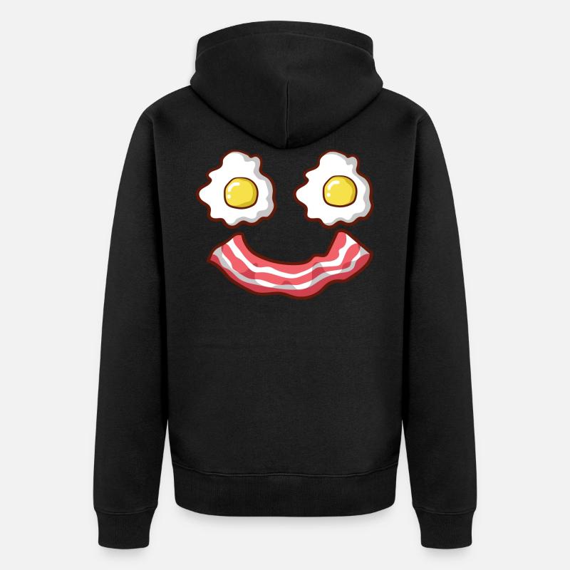 Petit-déjeuner Oeufs Bacon Cadeau - Veste à capuche bio Premium Unisexe - noir