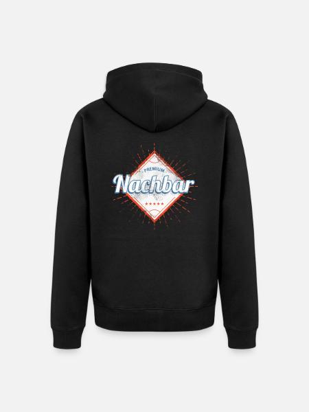 Premium Nachbar - Unisex Premium Bio Zip Hoodie - Schwarz