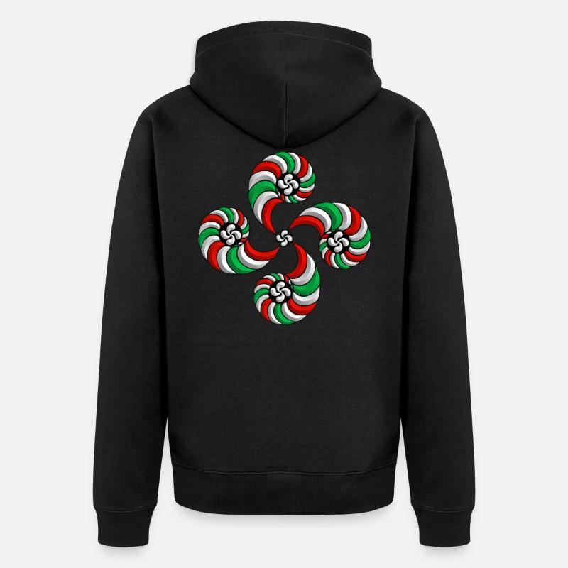 Lauburu Basque cross - Unisex Premium Organic Zip Hoodie - black