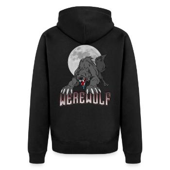 Loup-garou Monstre Halloween Pleine Lune Idée cadeau - Veste à capuche bio Premium Unisexe - noir - Dos - Nico (187cm)