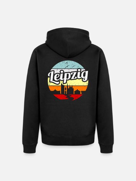 Leipzig - Unisex Premium Organic Zip Hoodie - black