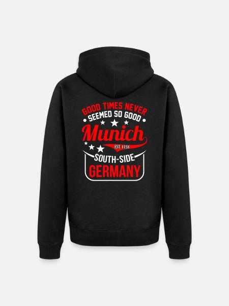 Munich - Unisex Premium Organic Zip Hoodie - black