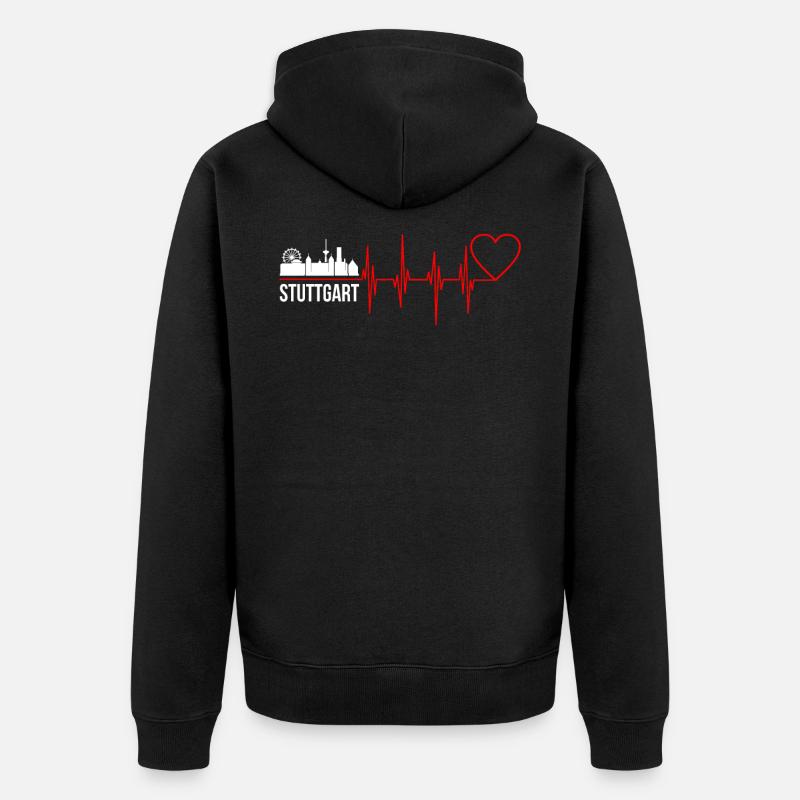 Stuttgart - Unisex Premium Bio Zip Hoodie - Schwarz