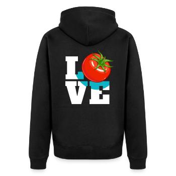 Tomatoes Love Tomatoes Vegetable Gardener - Unisex Premium Organic Zip Hoodie - black - Back - Nico (187cm)