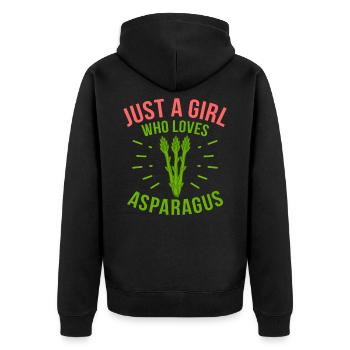 Spargel - Unisex Premium Bio Zip Hoodie - Schwarz - Hinten - Nico (187cm)
