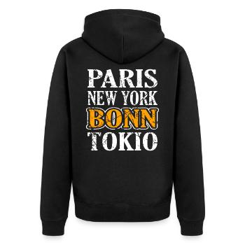 Bonn - Veste à capuche bio Premium Unisexe - noir - Dos - Nico (187cm)