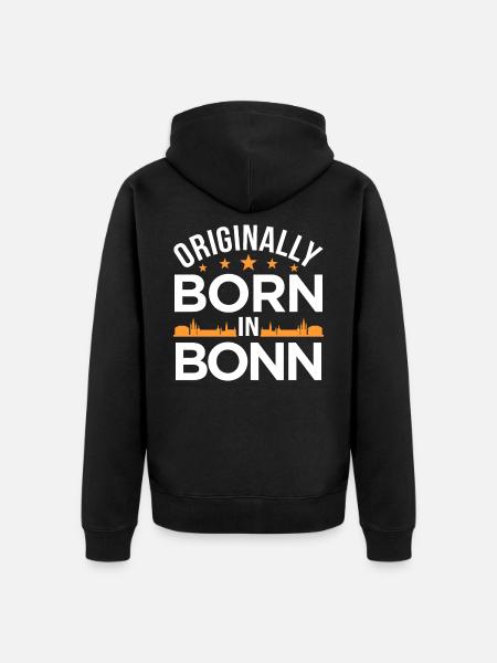 Bonn - Unisex Premium Organic Zip Hoodie - black