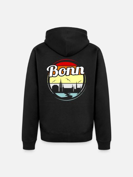 Bonn - Unisex Premium Bio Zip Hoodie - Schwarz