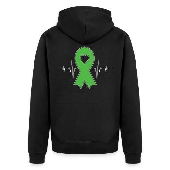 Organ donation Support Organ donors - Unisex Premium Organic Zip Hoodie - black - Back - Nico (187cm)