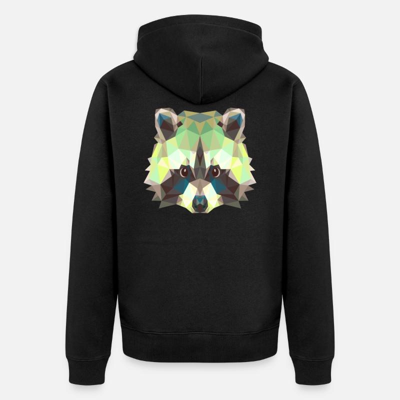 Waschbär - Unisex Premium Bio Zip Hoodie - Schwarz