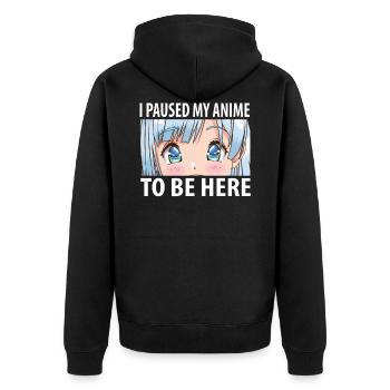 Anime - Unisex Premium Organic Zip Hoodie - black - Back - Nico (187cm)
