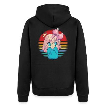 Anime - Unisex Premium Organic Zip Hoodie - black - Back - Nico (187cm)