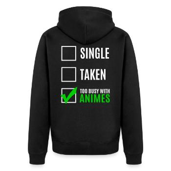 Anime - Unisex Premium Organic Zip Hoodie - black - Back - Nico (187cm)