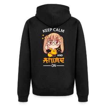 Anime - Unisex Premium Organic Zip Hoodie - black - Back - Nico (187cm)