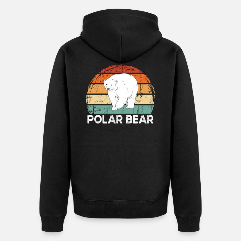 Eisbär - Unisex Premium Bio Zip Hoodie - Schwarz