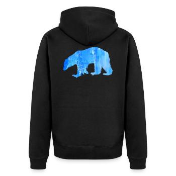 Eisbär - Unisex Premium Bio Zip Hoodie - Schwarz - Hinten - Nico (187cm)