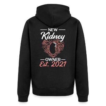 Neuer Nierenbesitzer Organspende - Unisex Premium Bio Zip Hoodie - Schwarz - Hinten - Nico (187cm)
