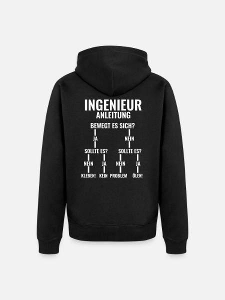 Maschinenbau Elektrotechnik Studenten Ingenieur - Unisex Premium Bio Zip Hoodie - Schwarz